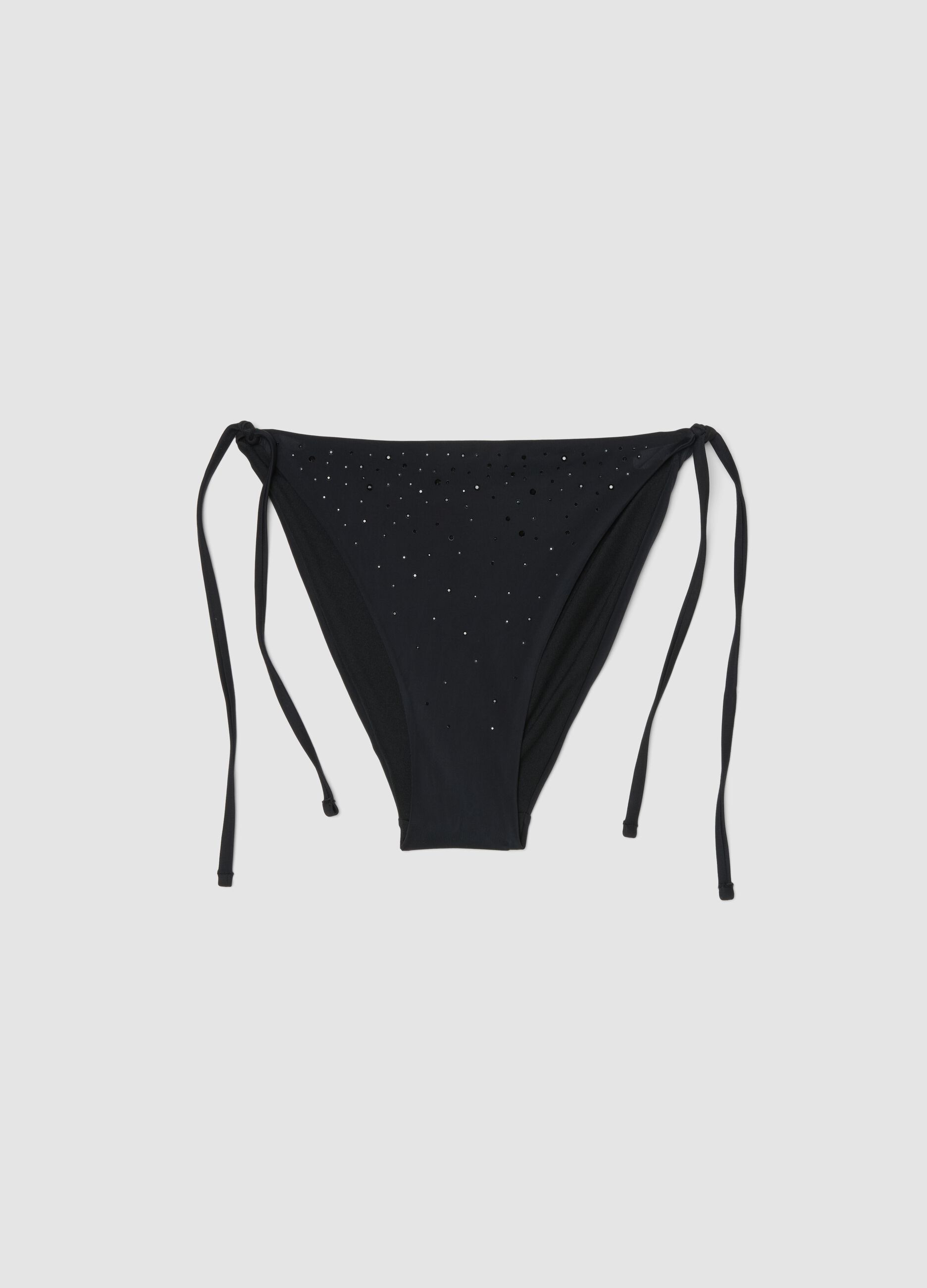 Schwarzes, elastisches Bikinih&ouml;schen mit glitzernden Details