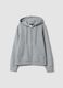 Grey cotton-blend hoodie with crew neck_0