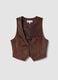 Brown stretch studded waistcoat, regular fit_4