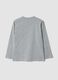 T-shirt grigia in puro cotone organico con stampa college_1