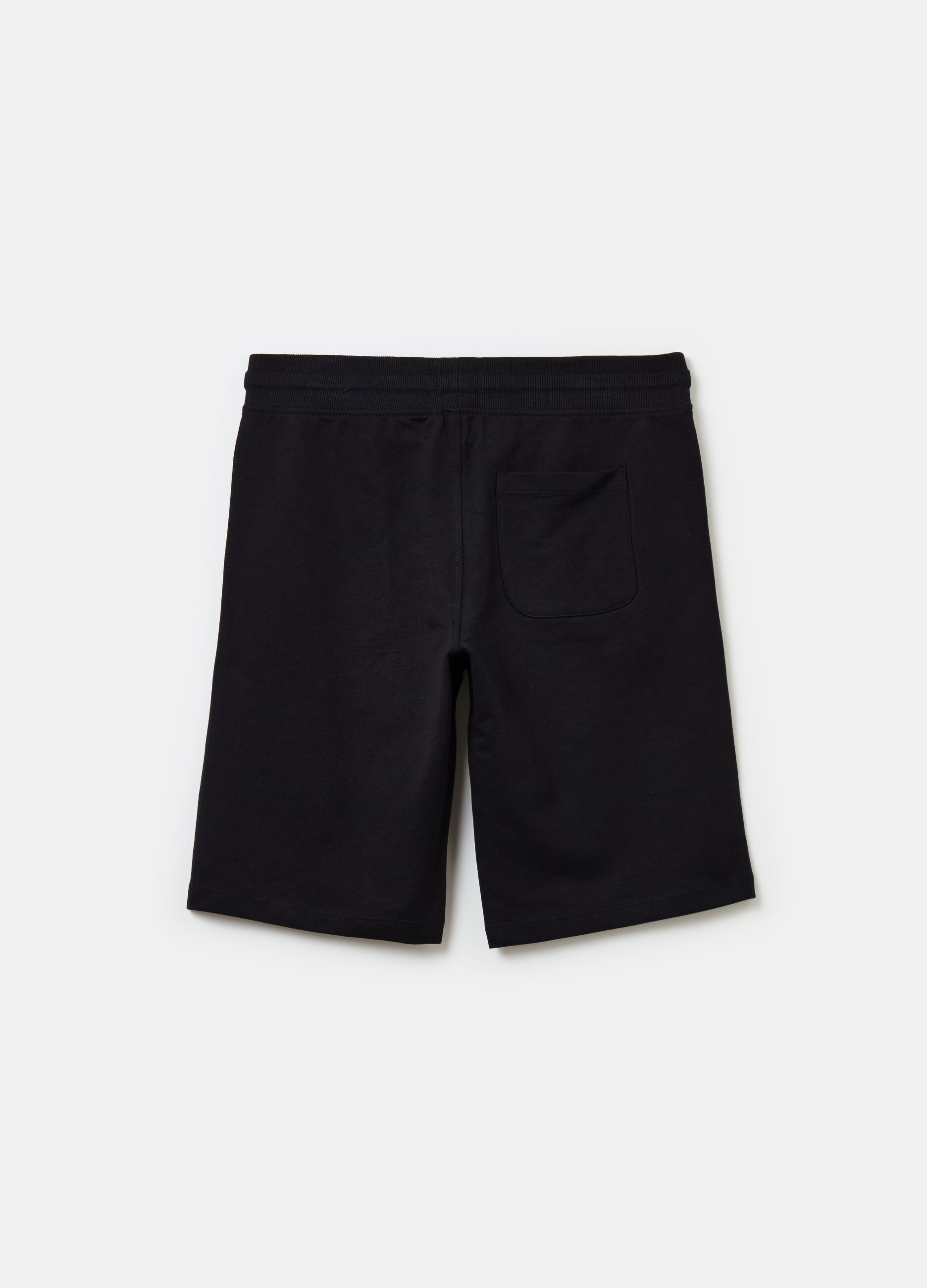 Bermuda shorts in French terry with drawstring
