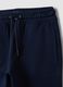 Pantaloni jogger blu in puro cotone con vita elasticizzata per bambino_2