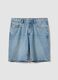 Light blue denim Bermuda shorts in pure cotton, regular fit_4