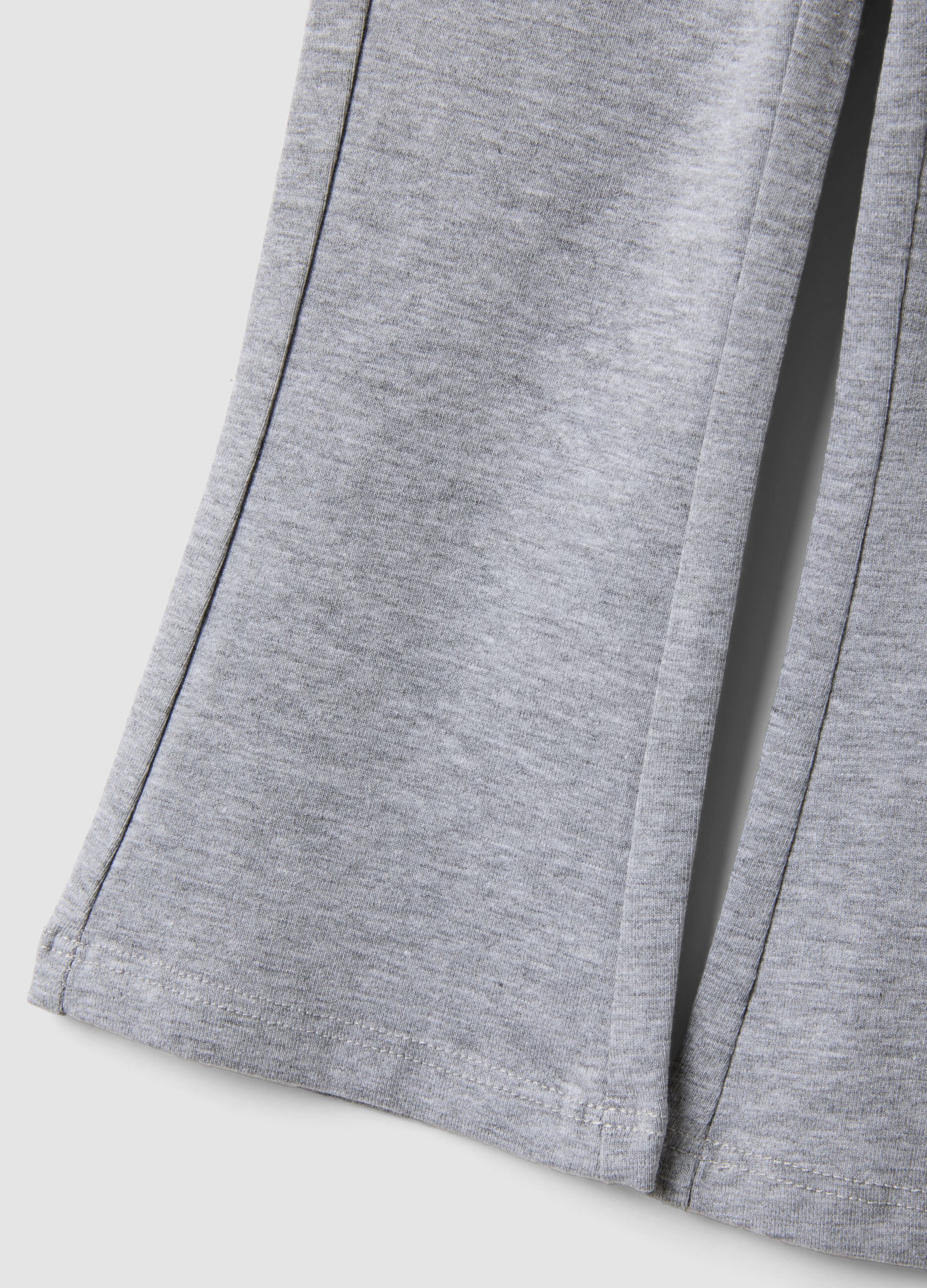 Girls&rsquo; grey flared leggings in organic cotton and stretch viscose