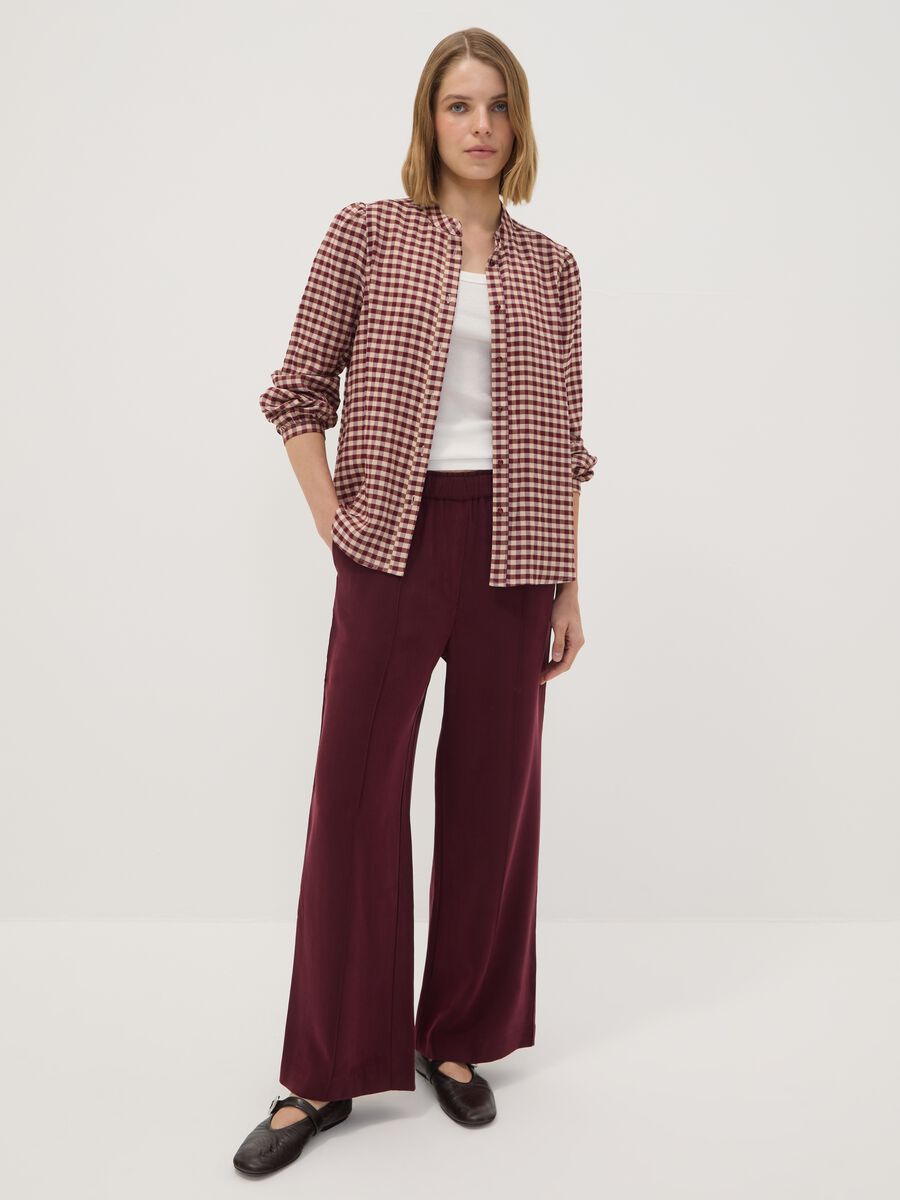 Red viscose-blend wide-leg joggers_0