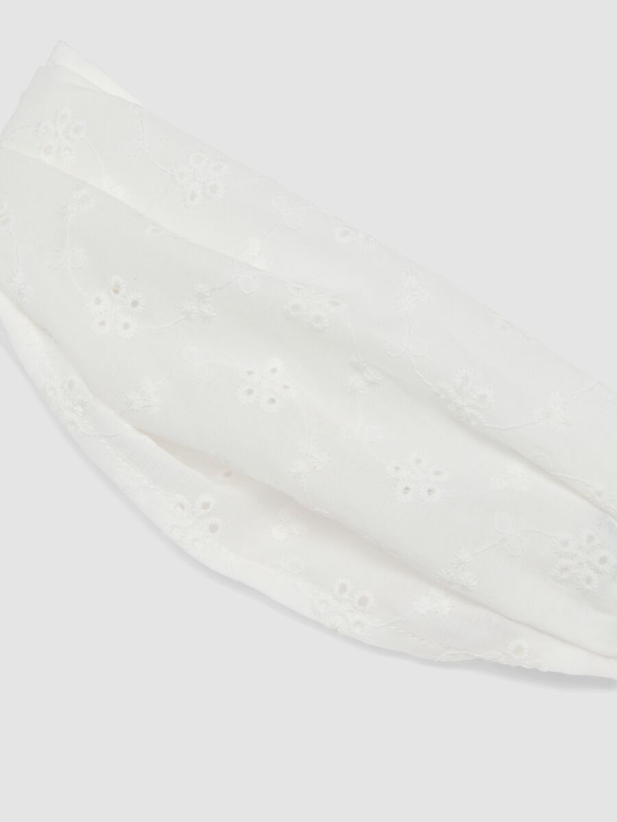 White girls&rsquo; pure cotton broderie anglaise headband_1