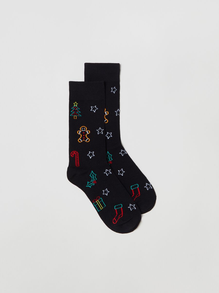 Pack dos calcetines cortos con estampados navideños_1