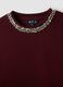 Red crew-neck cotton-blend sweatshirt with rhinestones_1