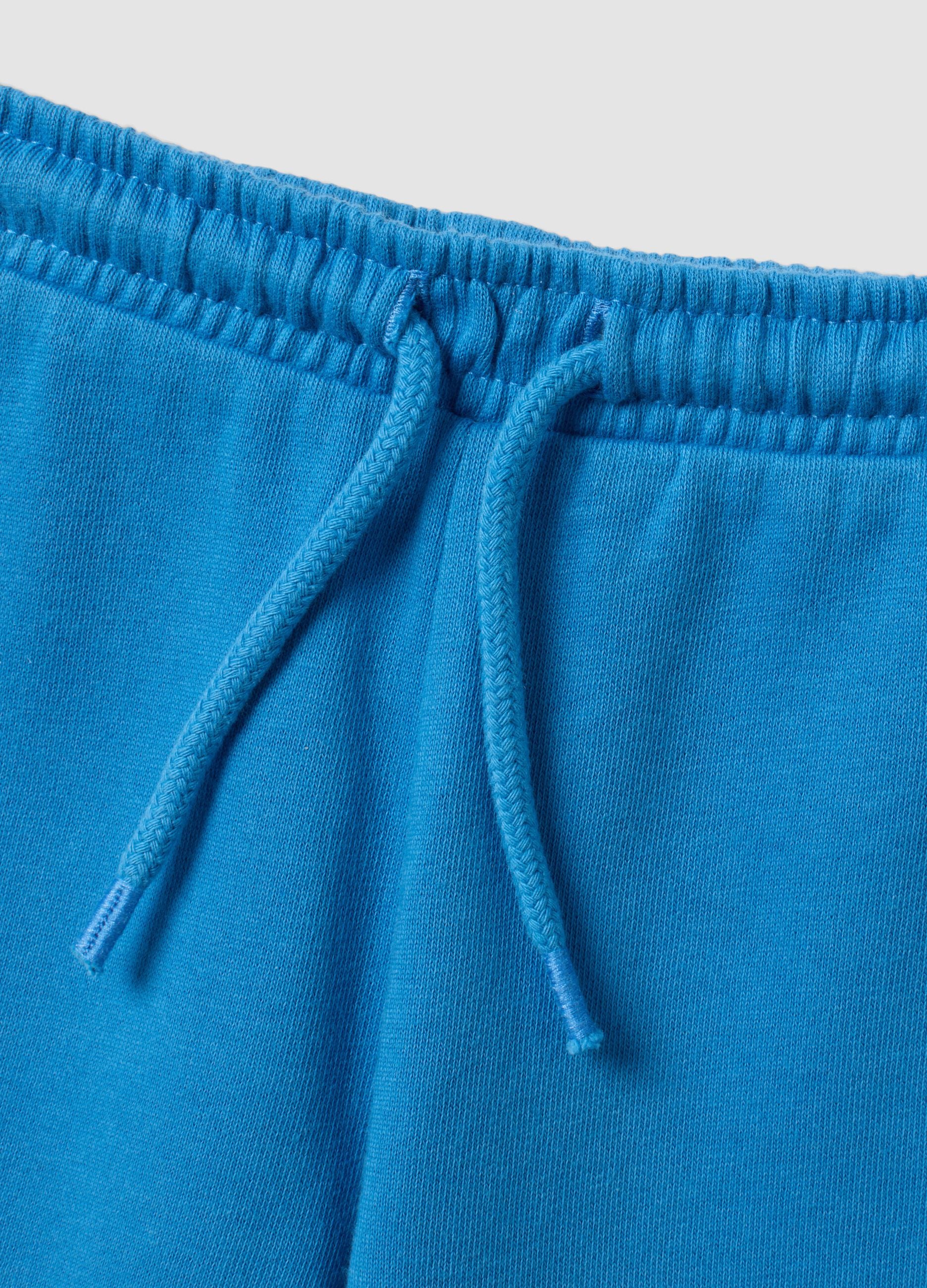 Conjunto de ch&aacute;ndal azul de puro algod&oacute;n con cuello redondo para ni&ntilde;o