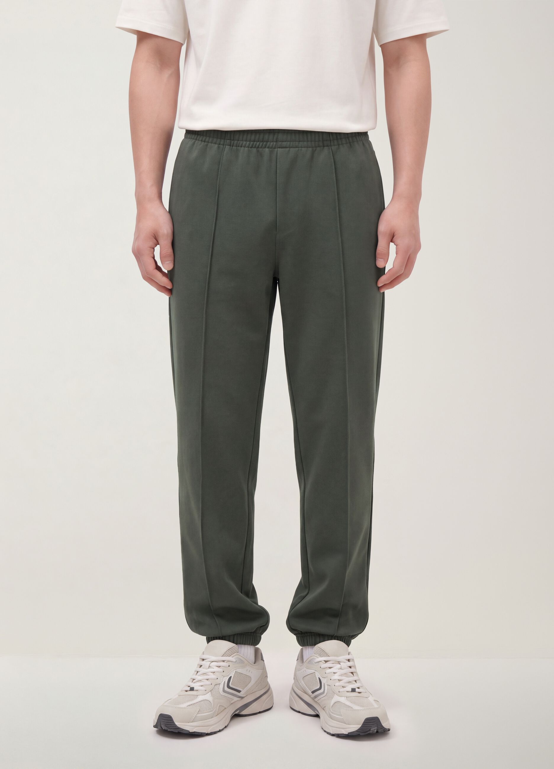 Green relaxed-fit stretch joggers