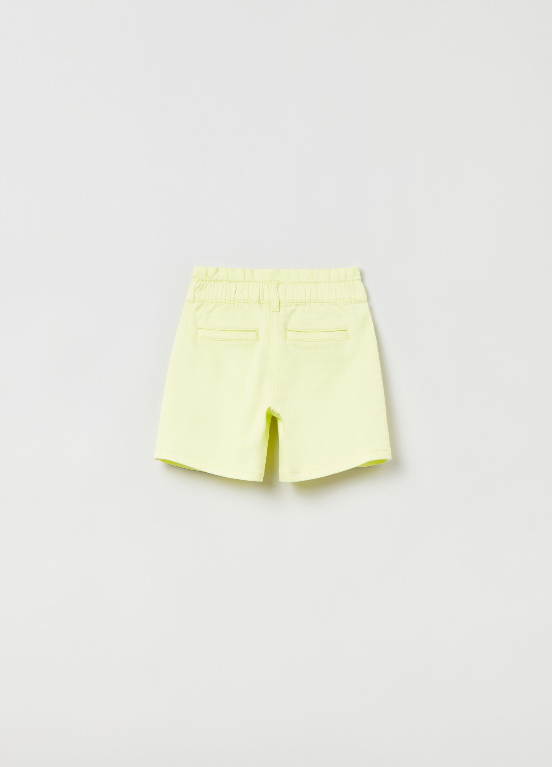 Stretch cotton shorts with ruffles