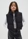 Black padded gilet with zip for girls_0