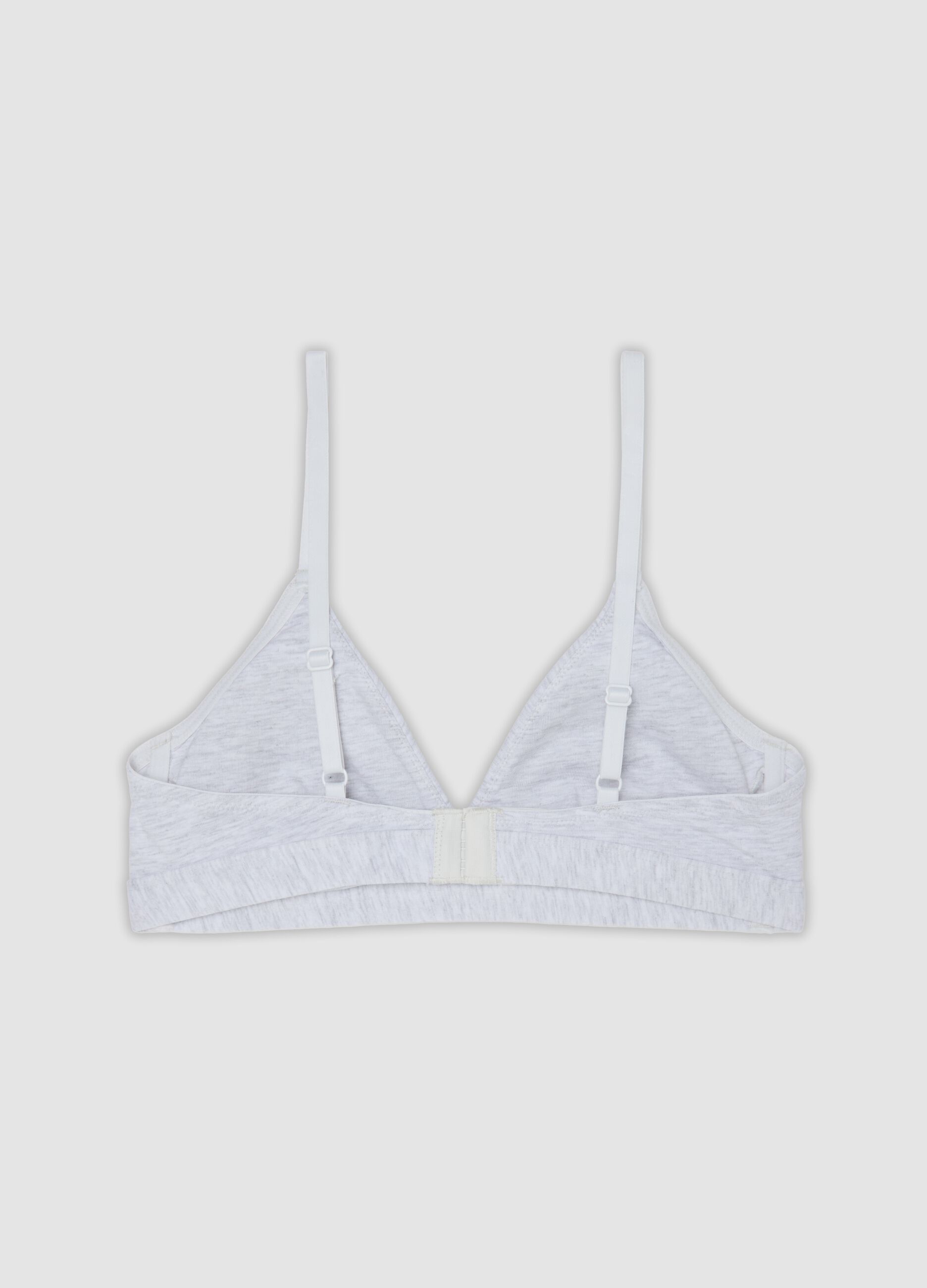 Grey organic cotton and stretch viscose triangle bra