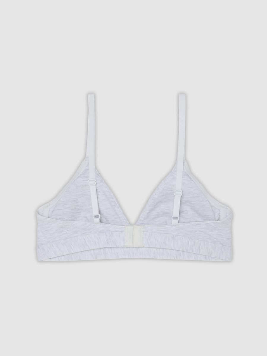 Grey organic cotton and stretch viscose triangle bra_2