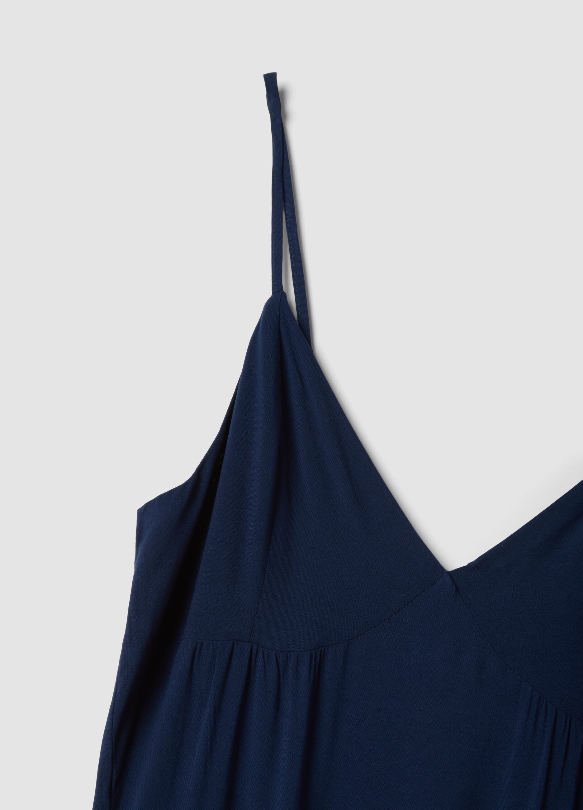 Long blue dress in pure viscose