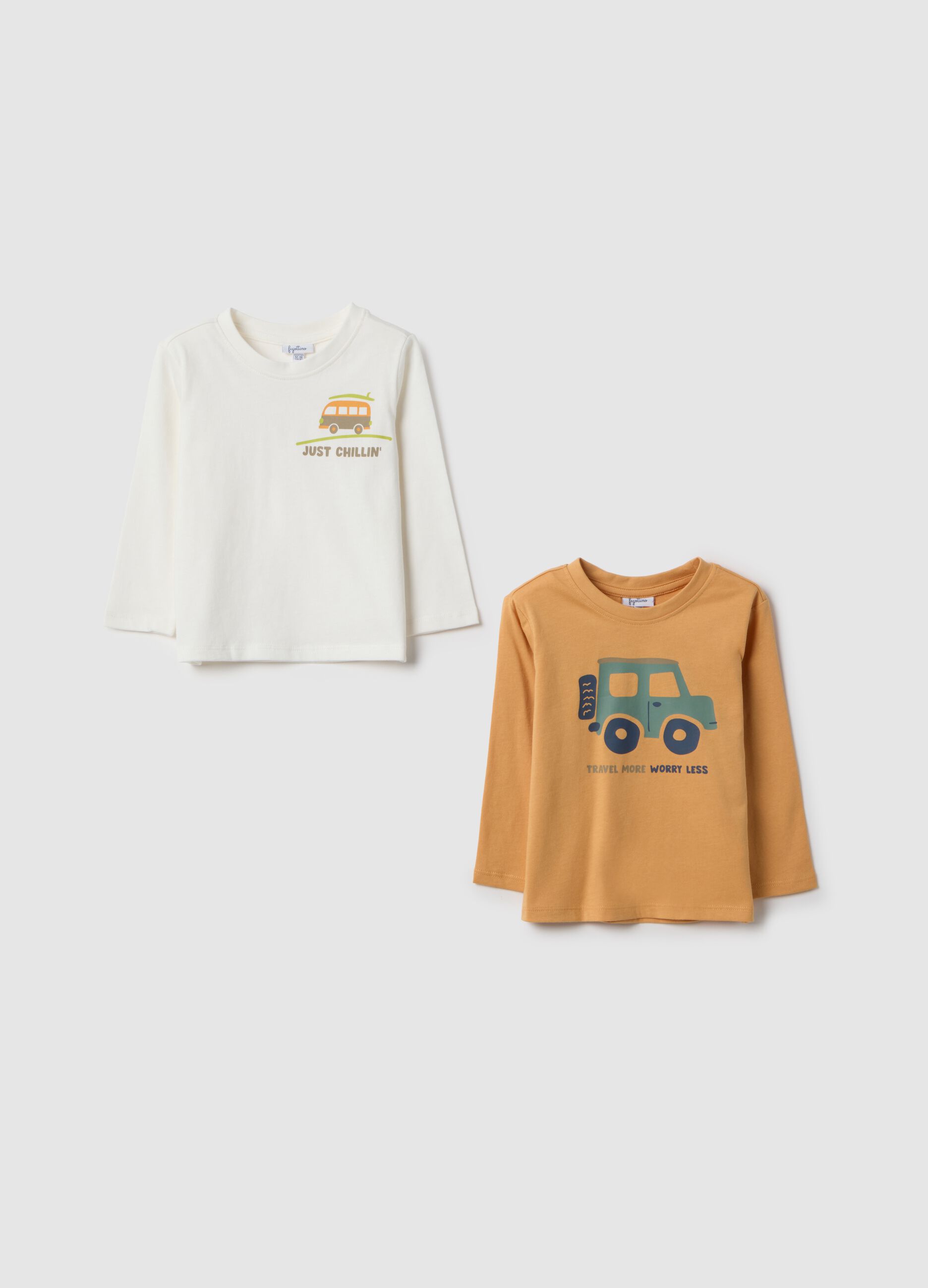 Multicolour Pure Cotton Kid's T-shirt Bipack - Regular Fit