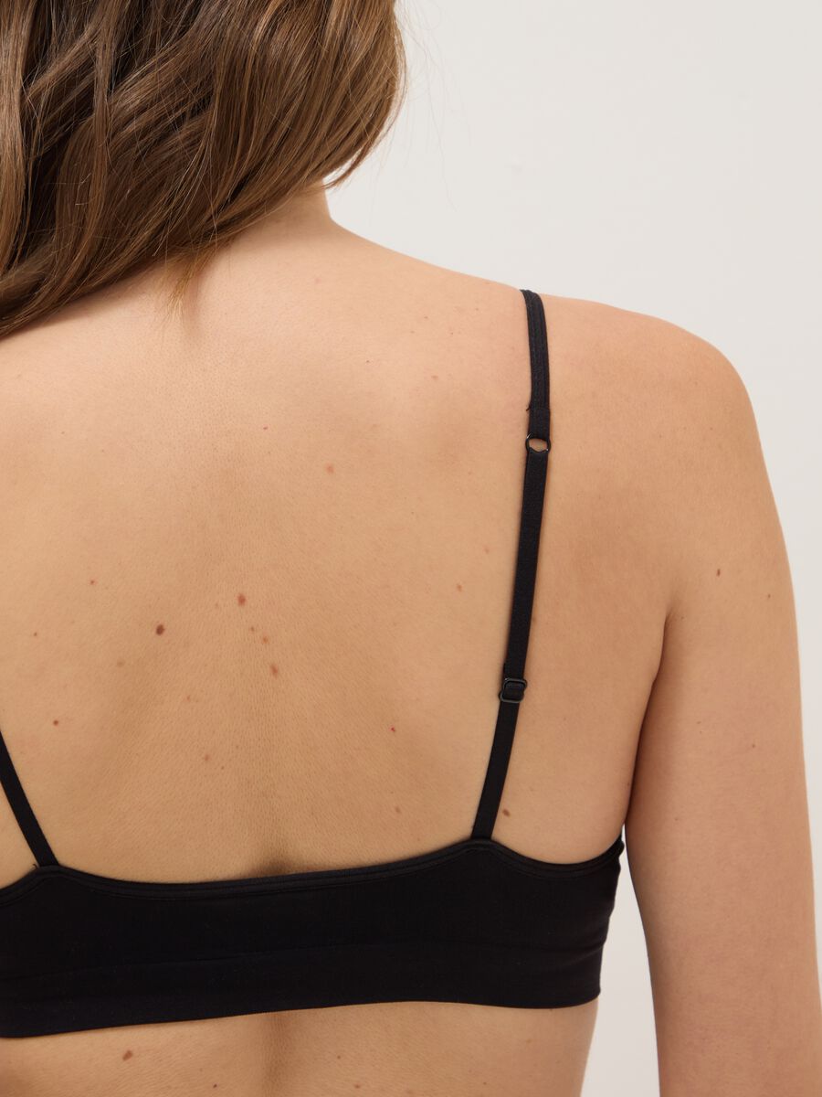 Stretch black microfibre bralette_2