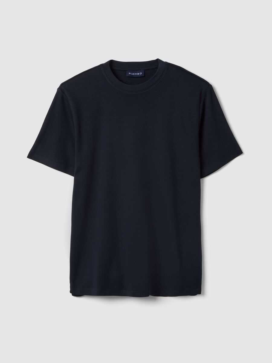 Black pure cotton crew neck T-shirt regular fit_0