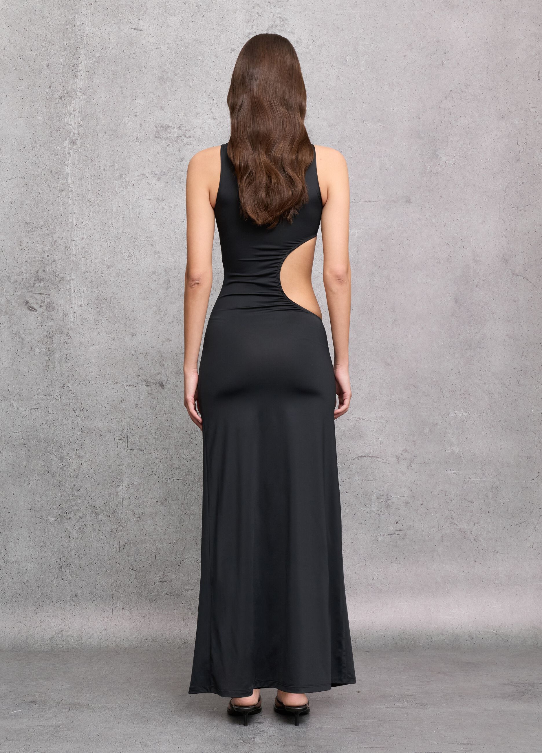 Black Cut-Out Maxi Dress