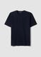 Blue pure cotton jersey T-shirt with crew neck, relaxed fit_4