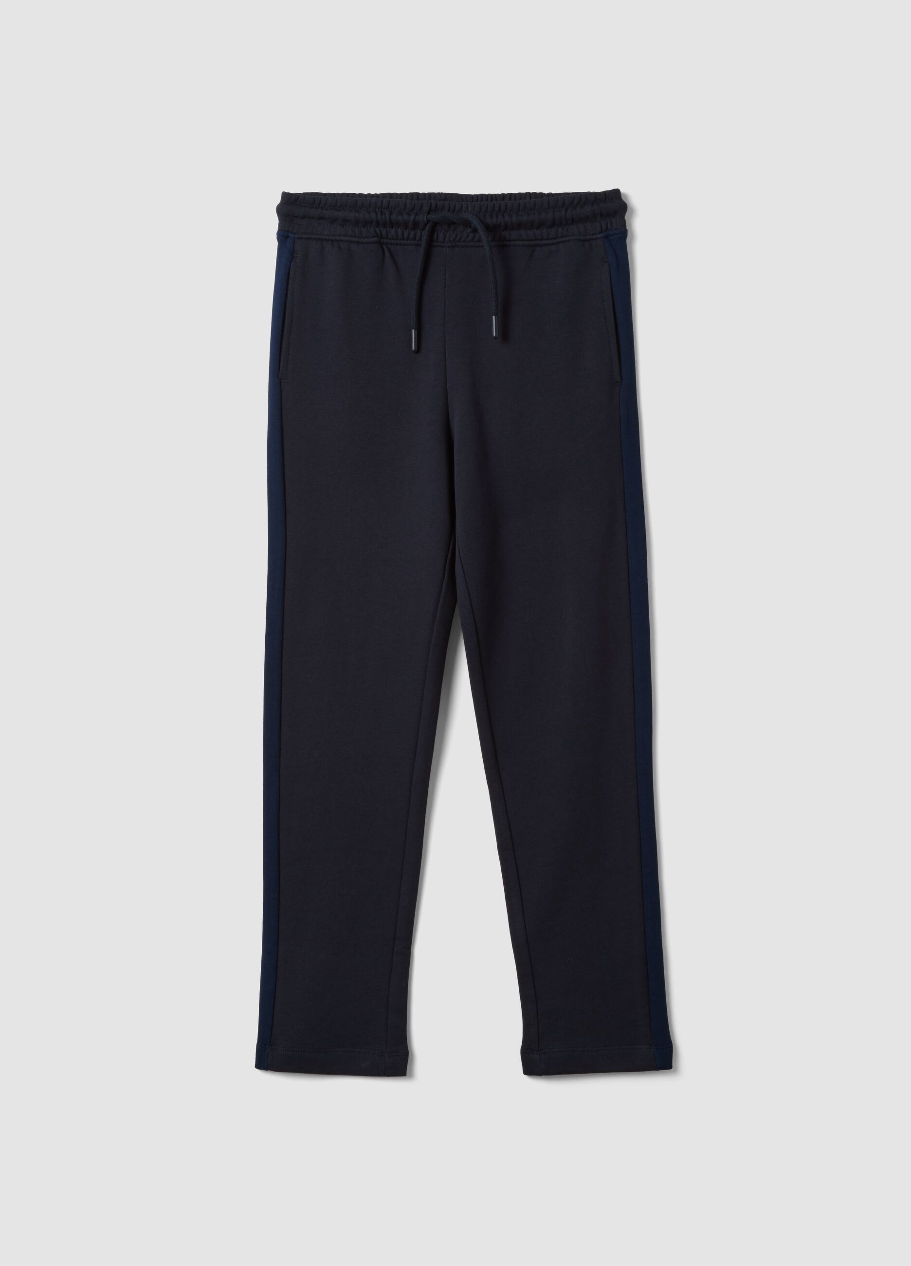 Navy pure cotton jogger trousers
