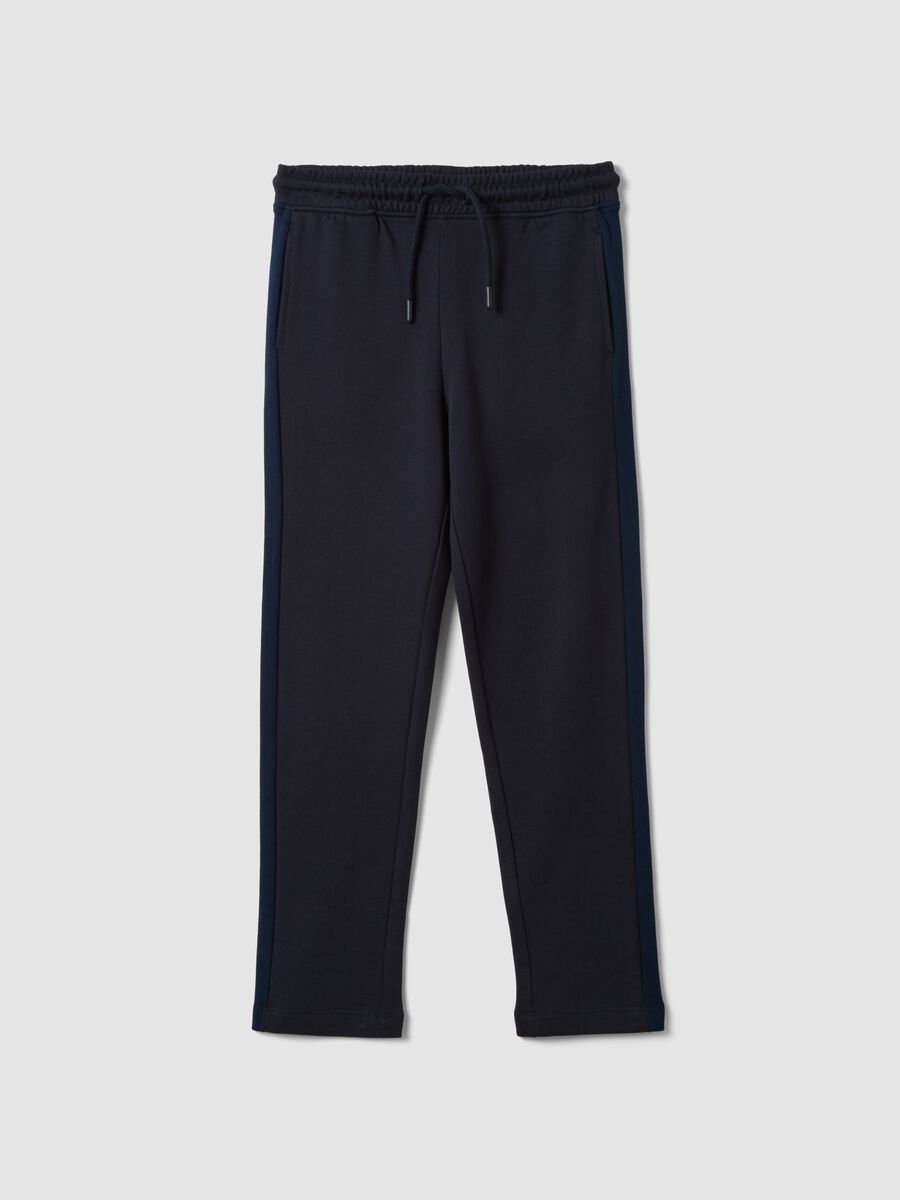 Navy pure cotton jogger trousers_0