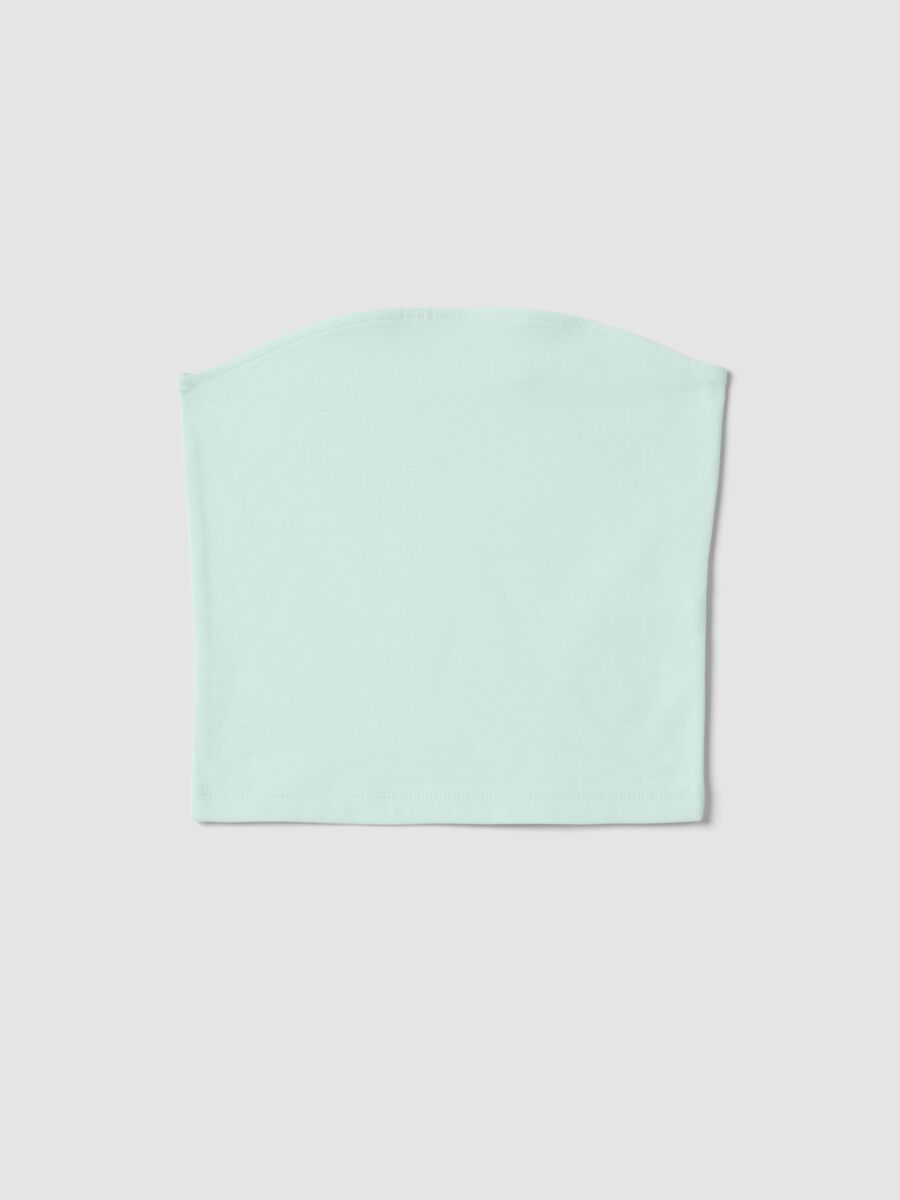Girls&rsquo; fitted green bandeau top in stretch cotton_3
