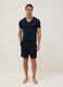 Blue cotton-blend pyjama shorts, regular fit_0