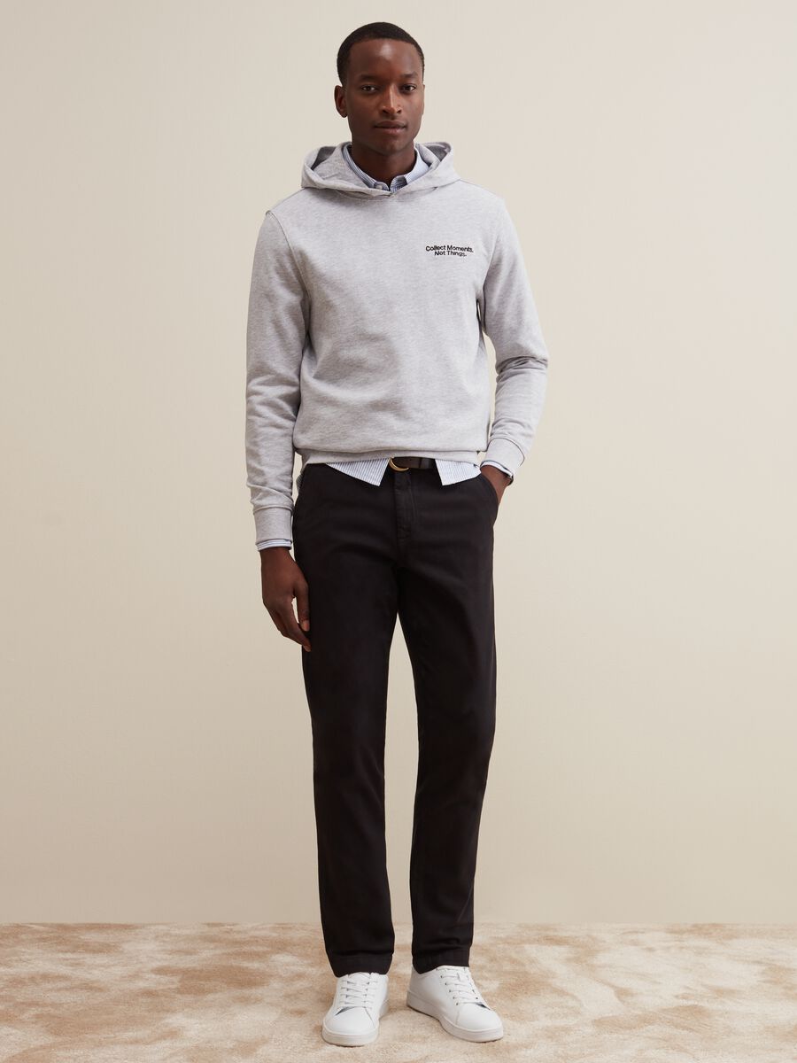 Regular-fit trousers in cotton dobby_0