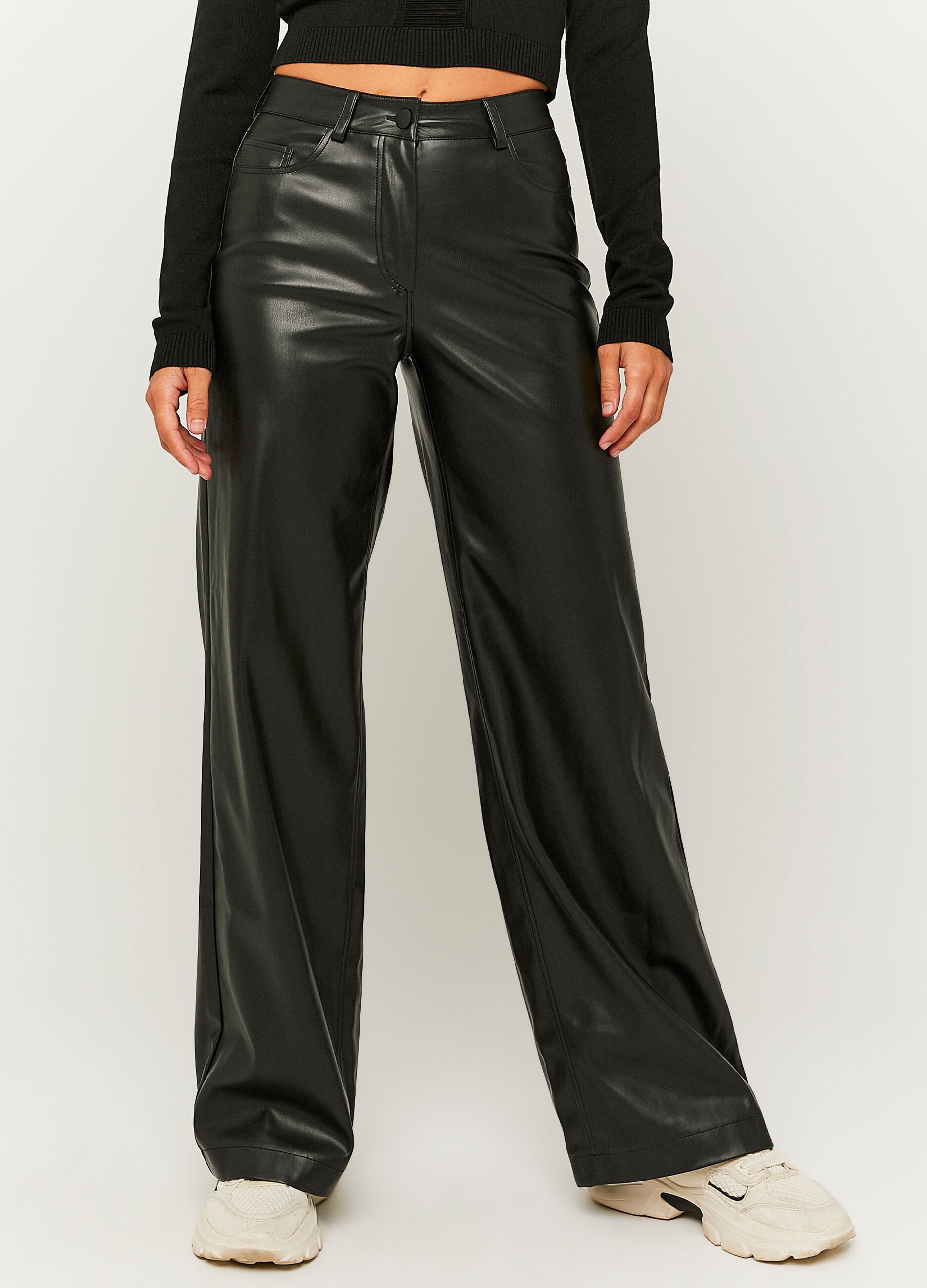 Wide-leg trousers with shiny effect_1