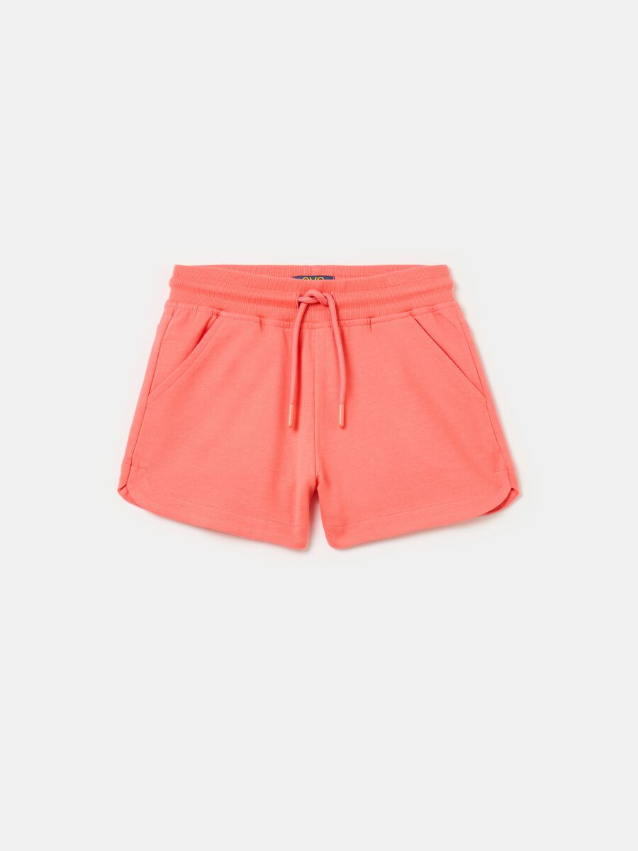 Shorts in felpa con coulisse_0