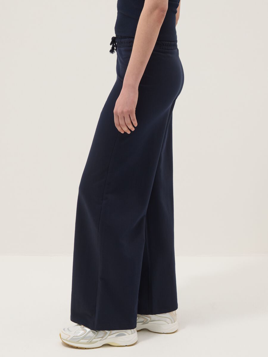 Cal&ccedil;as Jogger Largas em Algod&atilde;o Azul_3