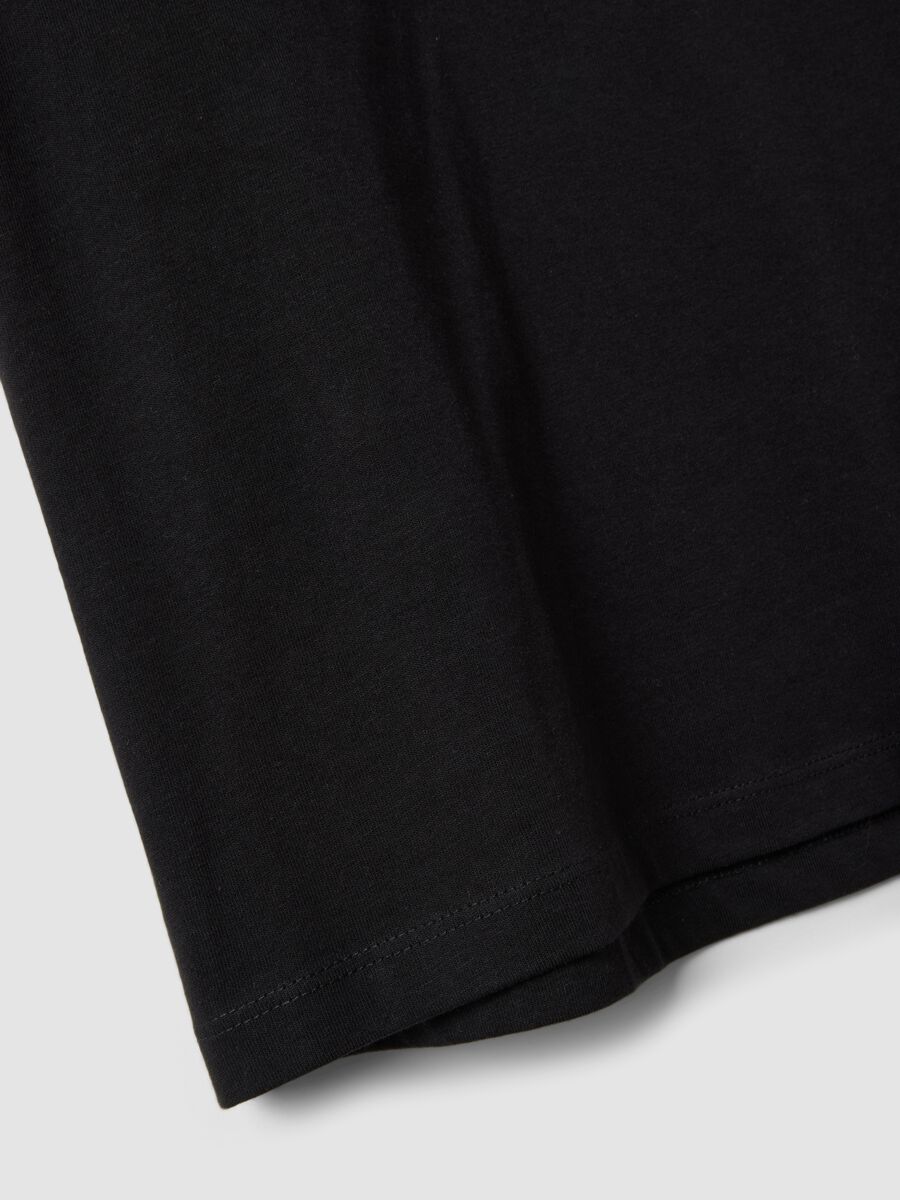 Black short-sleeve T-shirt in pure cotton_5
