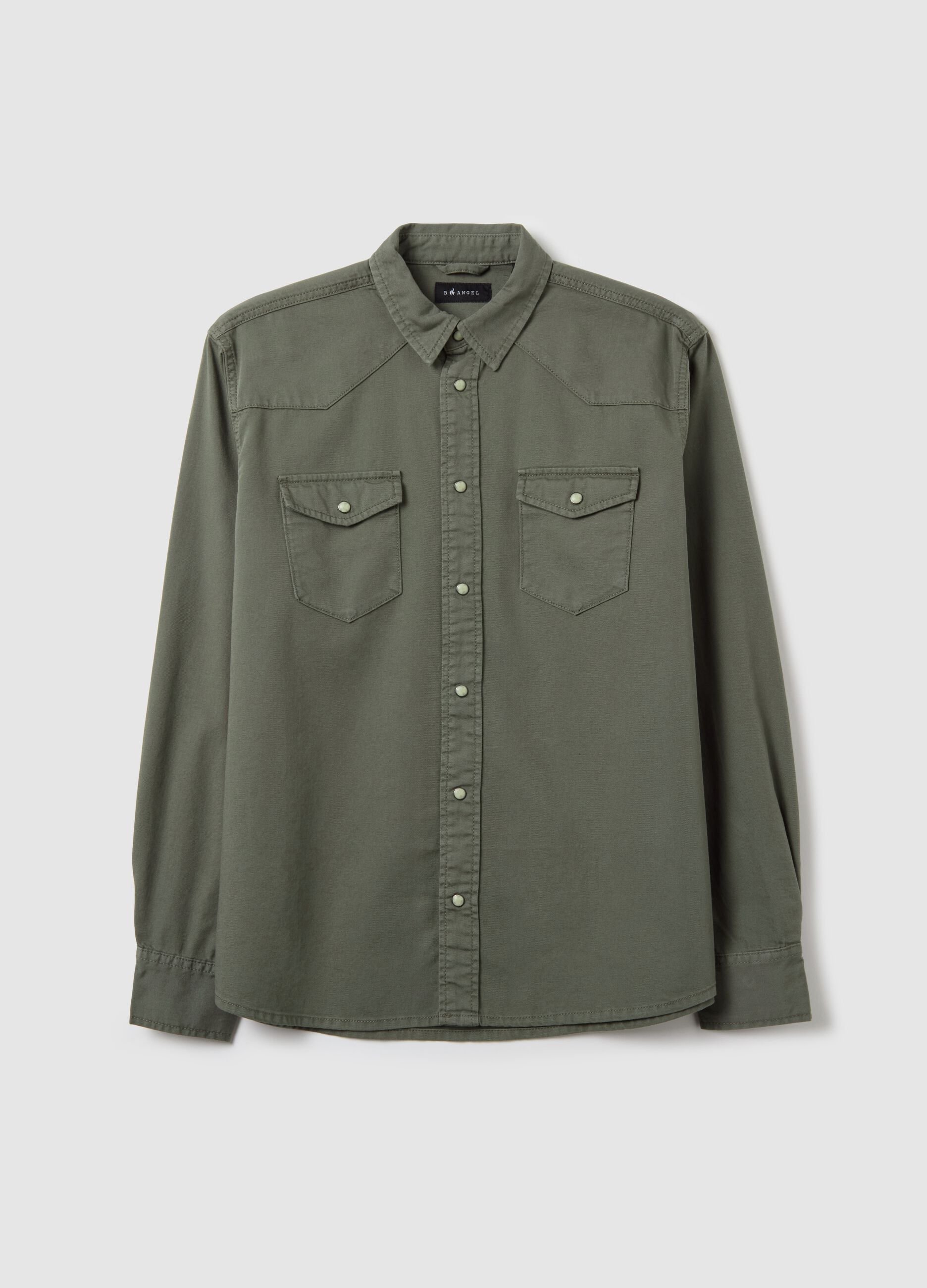 Cowboy shacket in cotton