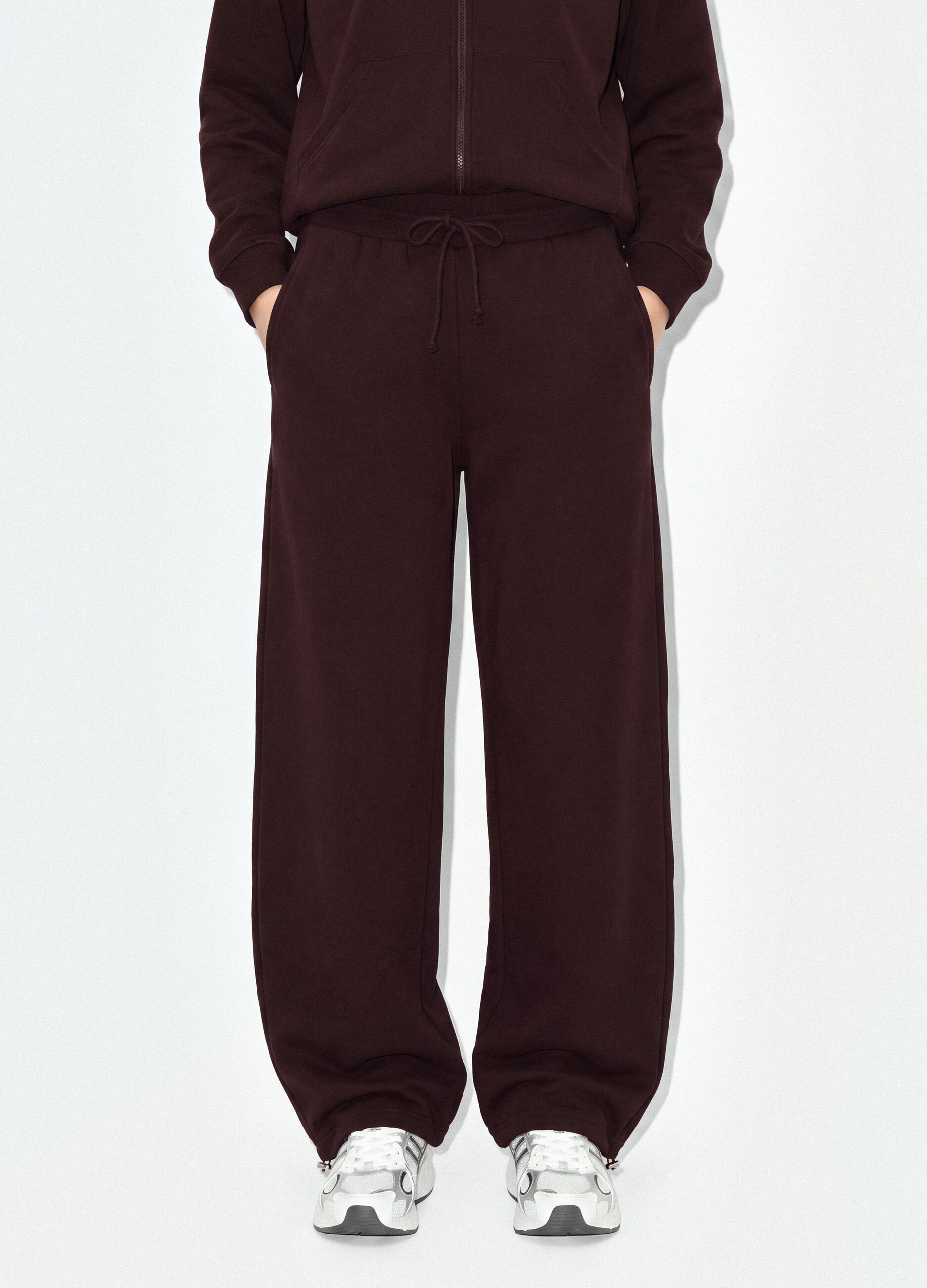 Purple cotton-blend baggy-fit jogger trousers