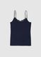 Blaue Slim-Fit-Stretch-Viskose-Tr&auml;gerhemd mit Spitze_4