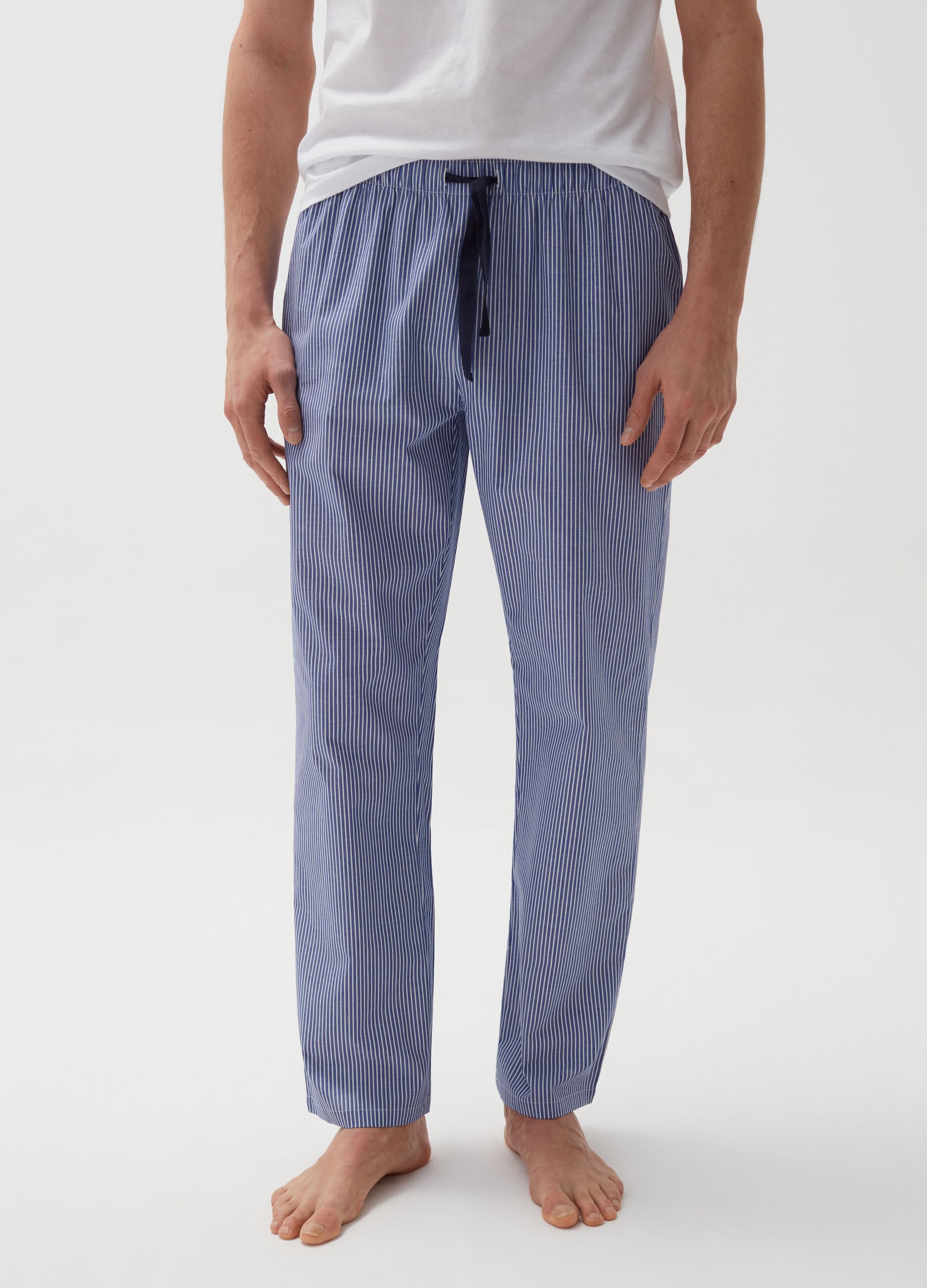 Pantalón pijama de algodón con cordón
