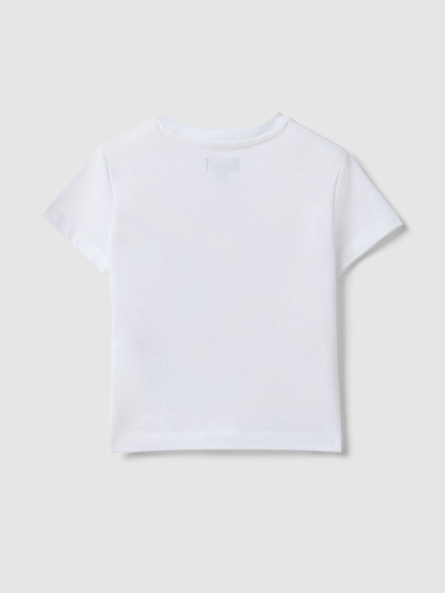 Regular fit white pure cotton t-shirt with print for girls_4