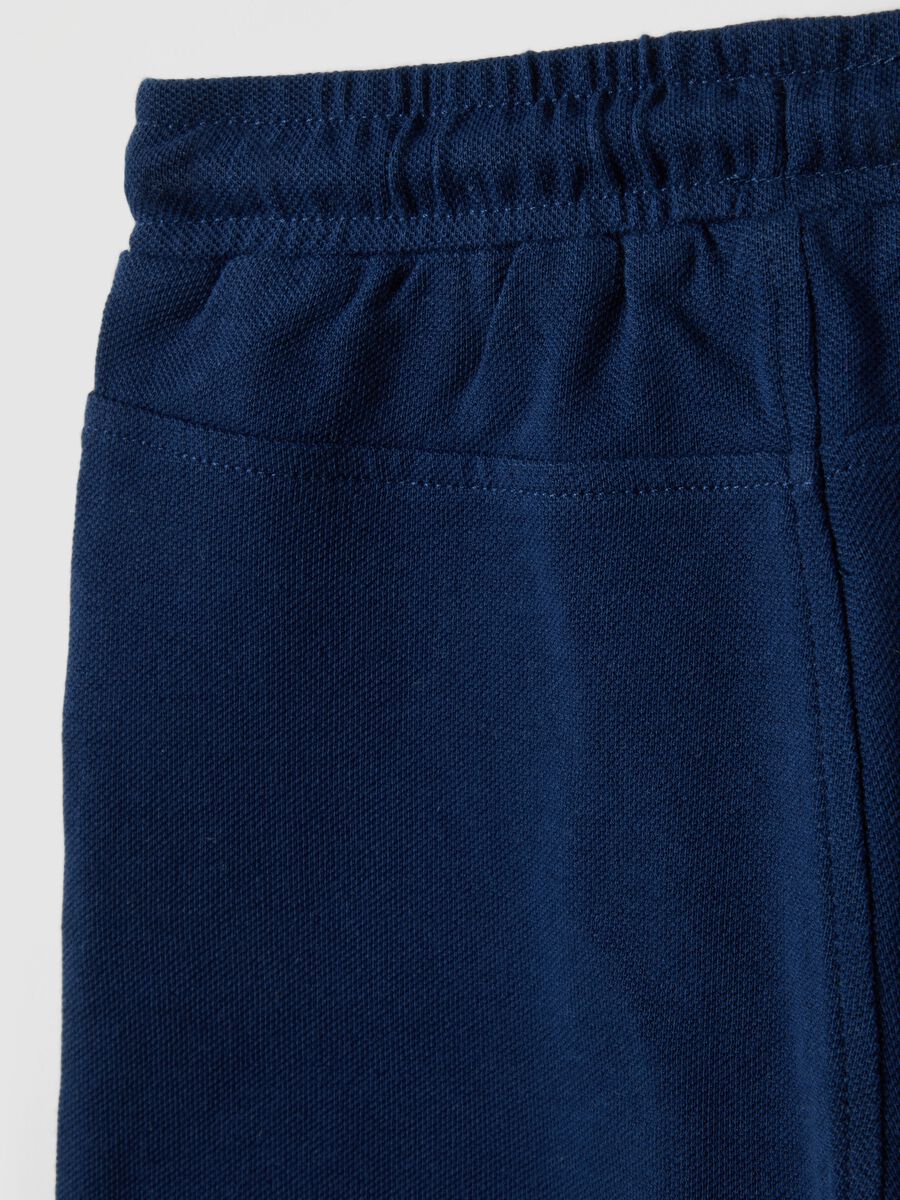 Boys' regular fit pure cotton blue shorts_3