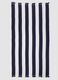Blue and white pure cotton beach towel with fringes_2