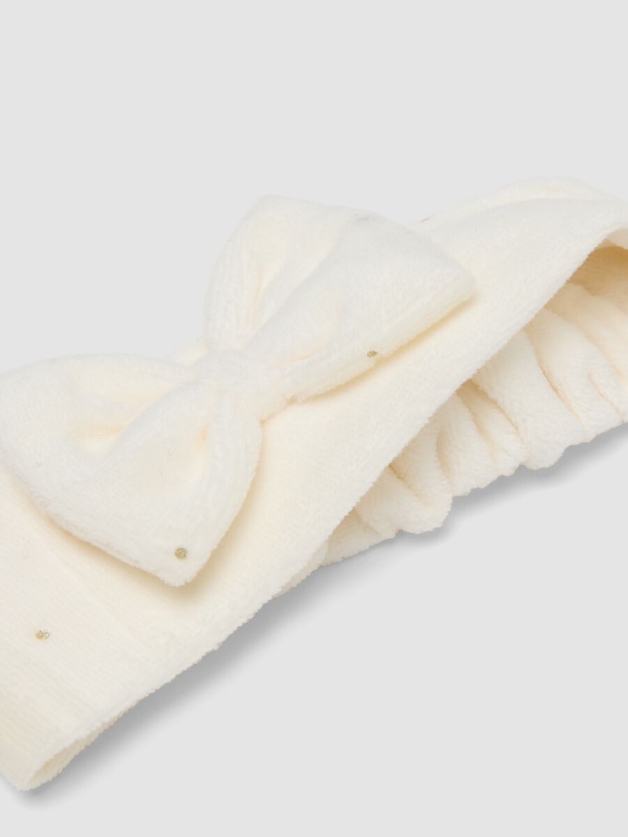 Fascia capelli bianca in misto cotone organico_2