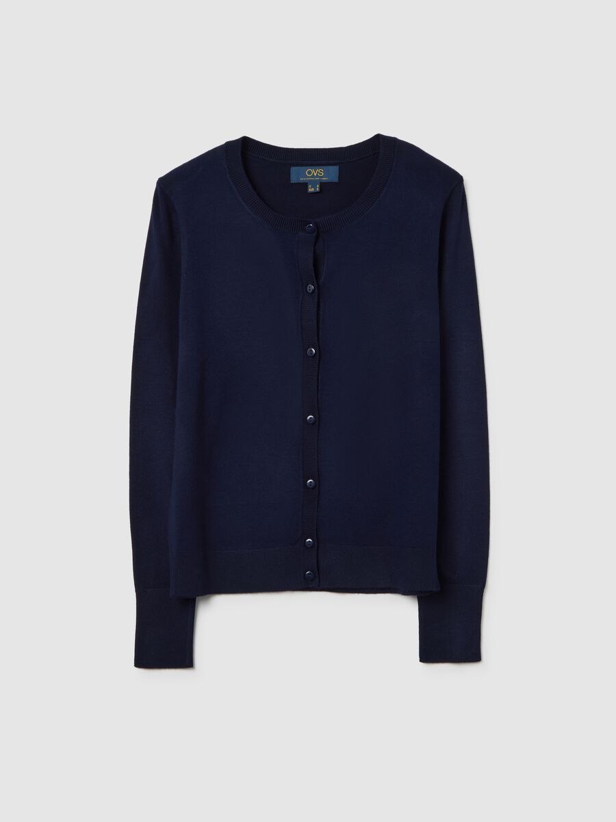 Regular fit blue cardigan with buttons_4