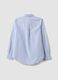 Light blue Oxford shirt with white stripes in pure cotton, comfort fit_1