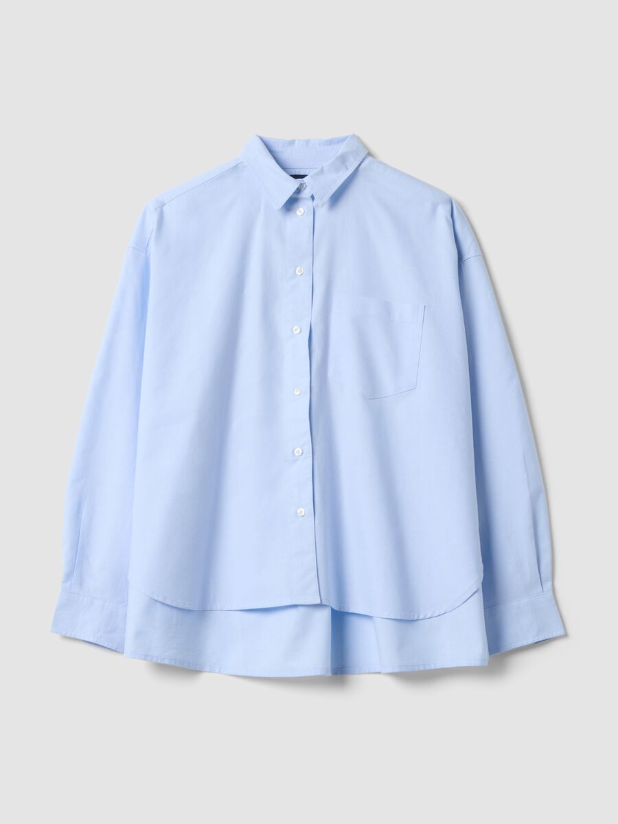 Light blue pure cotton shirt with classic collar, regular fit_0