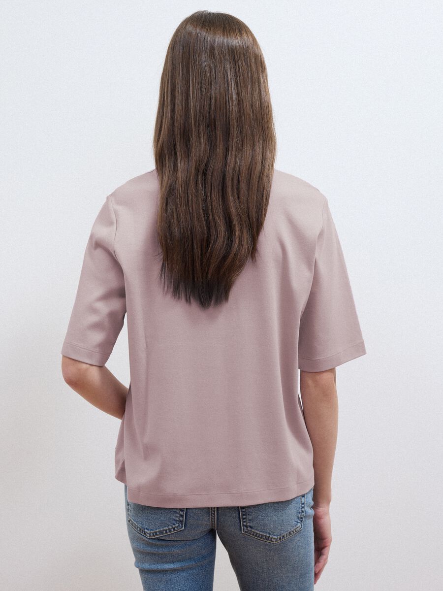 T-shirt rose coupe boxy en m&eacute;lange coton et viscose_3