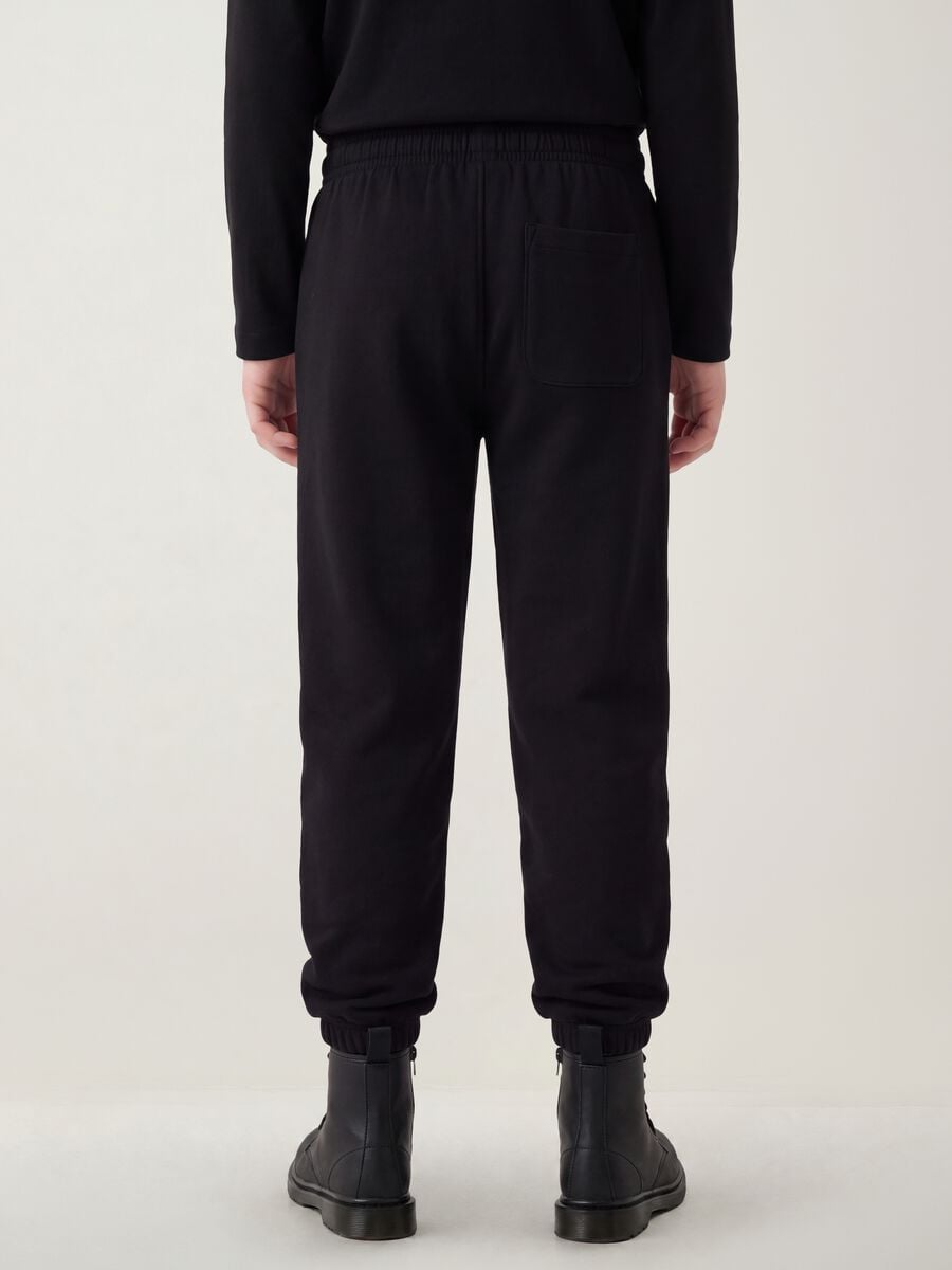 Pantaloni jogger neri in puro cotone organico_4