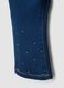 Jeggings blu in cotone elasticizzato flare fit con brillantini per bimba_3