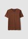 Braunes T-Shirt aus reinem Leinen mit kurzen &Auml;rmeln, Regular Fit_4