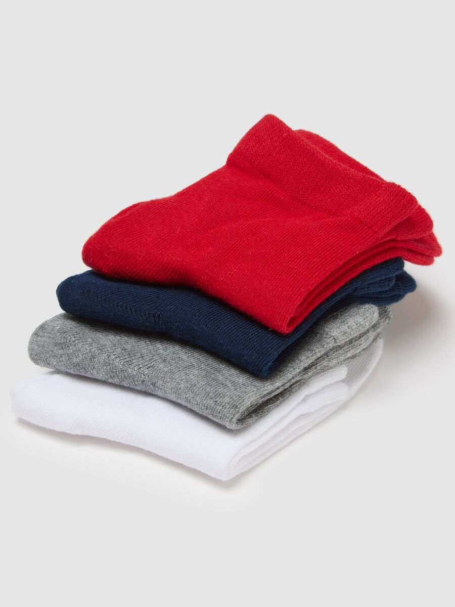 Multicoloured cotton blend short socks multipack for kids - regular fit_1