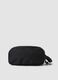 Black toiletry bag with front pocket and zip_2